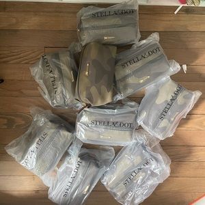 Lot of 9 NWT Stella & Dot Camo Poufs - gifts - tweens, teens, grads, teachers